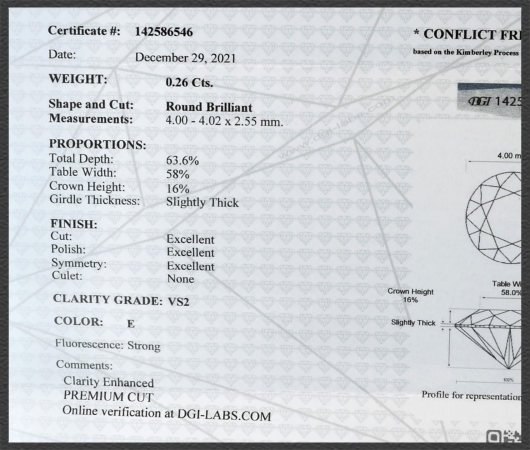 Brillant 585 Gold Ring; 0,26ct, VS2; DGI Zertifikat